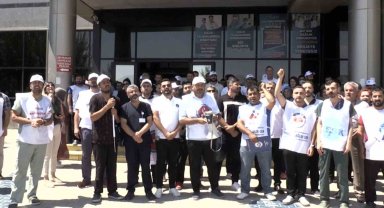 Van'da görevli hemşireye darp protesto edildi